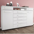 Cômoda 2 Portas 7 Gavetas Paris Espresso Móveis Branco
