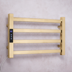 Toalheiro Elétrico Dourado Aço Inox Térmico Display Digital 30x45 Fino Inox