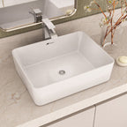 Cuba Banheiro Lavabo Cerâmica Retangular Branca Apoio Tubrax BAB0003