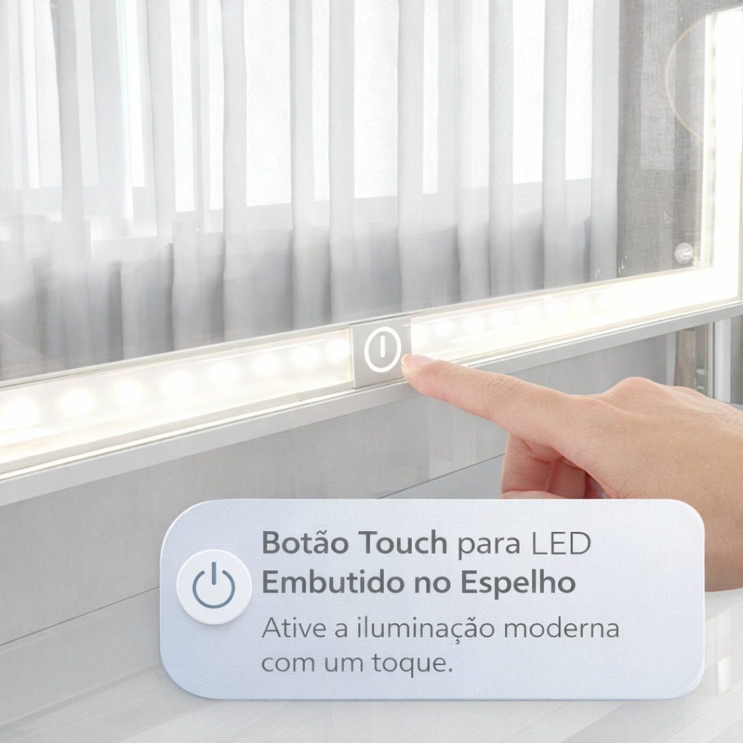 Penteadeira com LED 3 Gavetas 1 Porta e Nichos Bella Politorno Branco