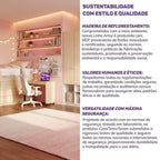 Quarto Infantil Completo Cama Elevada com Cômoda Escrivaninha Armário Artsy e Guarda-Roupa 4 Portas Curió Casatema MadeiraOriginals Natural