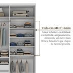 Guarda-Roupa Solteiro 2 Portas 1 Espelho 100% MDF Geneve RR Móveis Branco