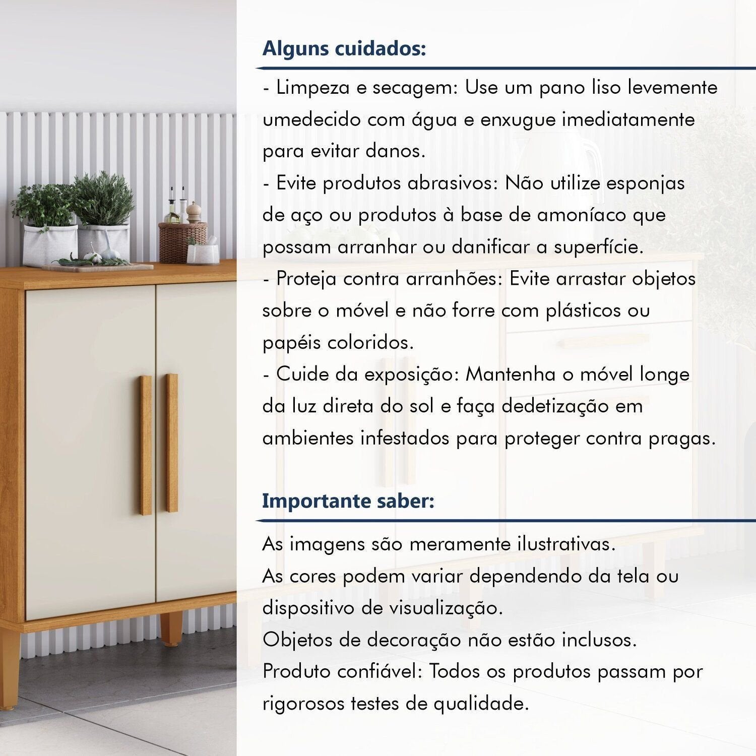 Balcão de Cozinha 5 Portas 2 Gavetas 178,4cm Lorena Kaiki Móveis Branco
