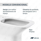 Vaso Sanitário Convencional Quadrado Cerâmica Virentis Tubrax Branco VAB0030-C