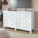 Cômoda para Quarto 6 Gavetas Estilo Clássico MDF Maggiore New 162cm Espresso Móveis Branco