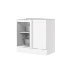 Balcão para Cozinha Canto Reto 1 Porta com Tampo Emily Espresso Móveis Branco HP