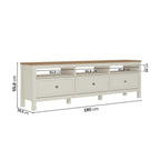 Conjunto Sala Ananda Rack e Armário Madeira Maciça Off White/Mel CabeCasa MadeiraMadeira