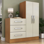 Cômoda para Quarto 3 Gavetas 2 Portas Dunas Nature e Off White Yescasa Branco