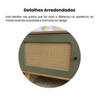 Kit 3 Peças Sala de Estar Charlotte Rack para TV Até 75 Polegadas Mesa de Centro e Apoio Espresso Móveis Carvalho/Menta
