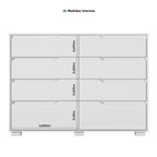 Cômoda para Quarto 8 Gavetas 147cm Georgia Moval Branco