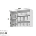 Armário Aéreo 3 Portas 120cm Americana Henn Branco/HP