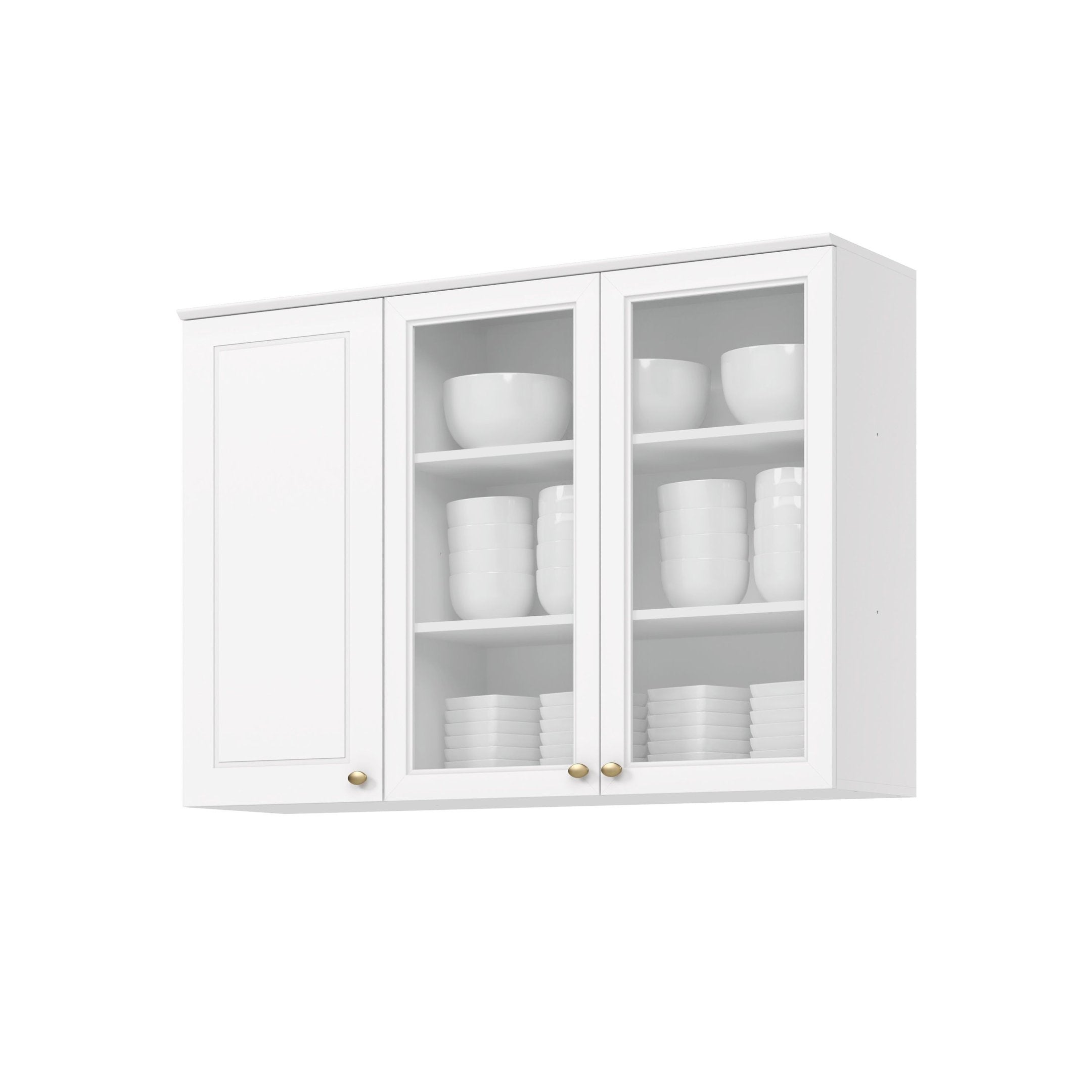 Armário Aéreo 3 Portas 120cm Americana Henn Branco/HP