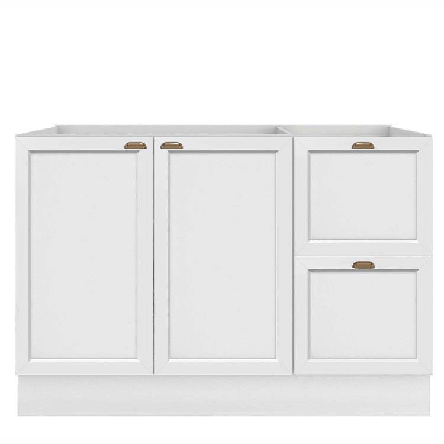 Cozinha Completa Modulada 10 Peças 17 Portas 2 Gavetas com Torre Quente Unna Yescasa Branco/Espresso